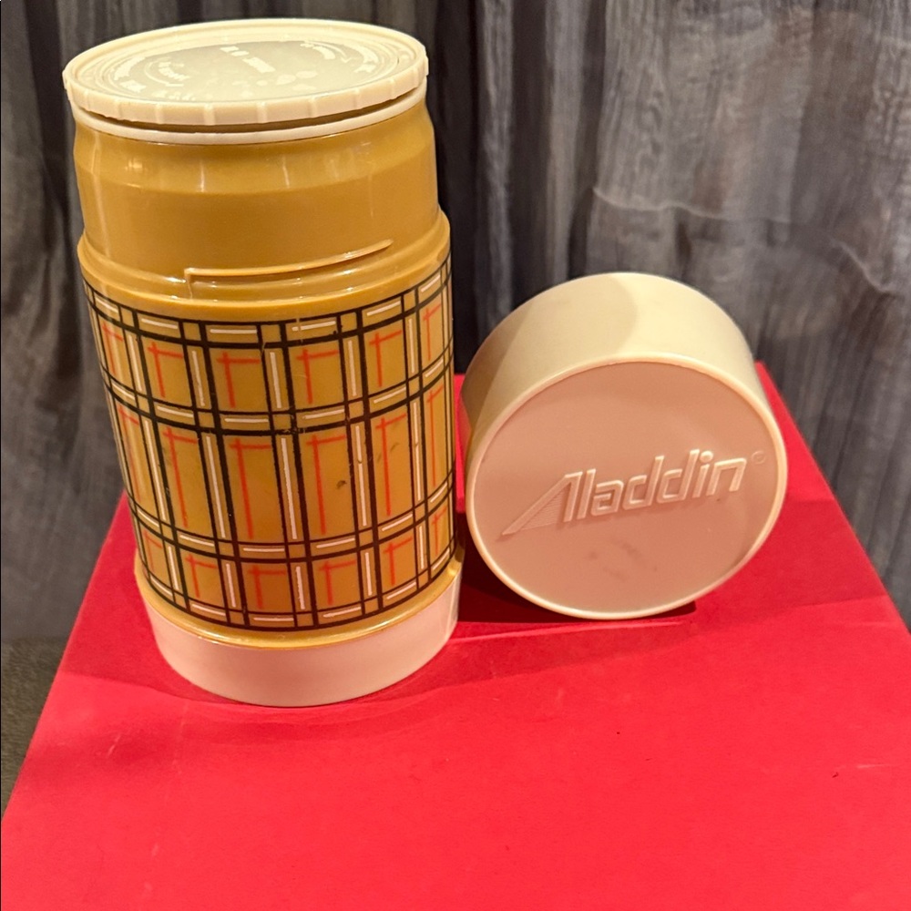 Vintage  Aladdin Yellow Plaid Thermos